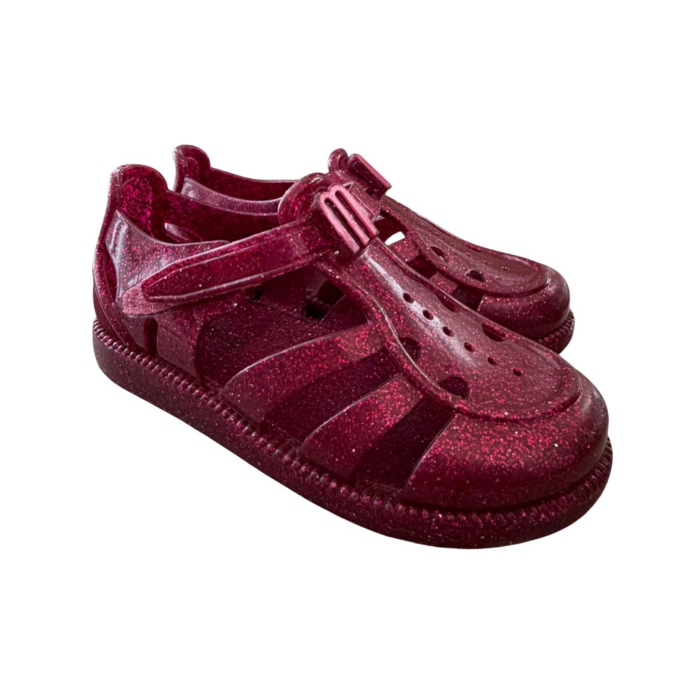 Mini Melissa Hip Daydream Fuchsia Pink Glitter Jelly Fisherman‎ Sandals Size 11